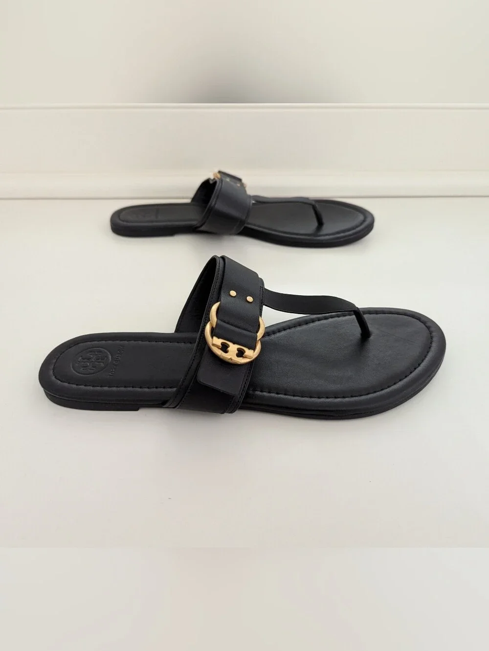 EUC! Tory Burch Marsden Sandal In Black Leather Size 10.5